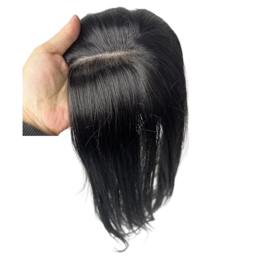 12x13 cm Echthaar-Topper mit Spitzenbasis, unsichtbarer Mittelteil, natürliches Haarteil for Frauen Fügt Haarvolumen hinzu(Dark Brown,40 cm) von YUHANXINHESHE