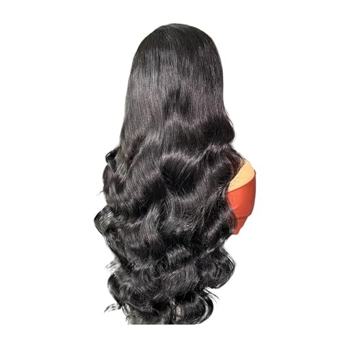 13x6 HD Lace Front Perücken Echthaar 180 Dichte, klebefrei, vorgezupft, natürliche schwarze Farbe, gewellte Perücke for schwarze Frauen Fügt Haarvolumen hinzu(30inch) von YUHANXINHESHE