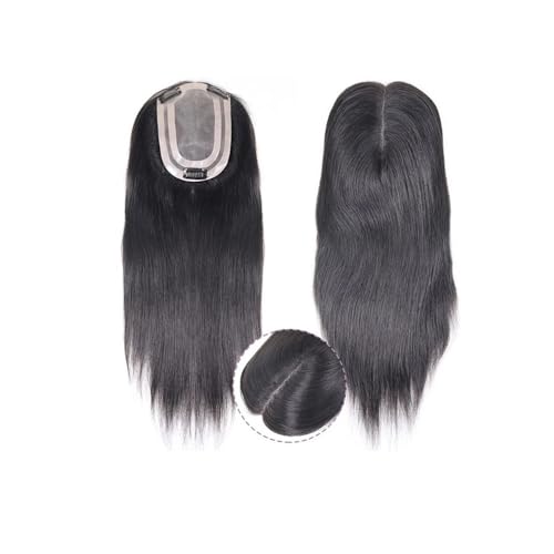 14 Zoll Braun/Blond Highlight/Grau/613 Echthaar-Topper Haarteile for Frauen Haarclips in Topper-Verlängerung for Frauen-Toupet Fügt Haarvolumen hinzu(Black) von YUHANXINHESHE