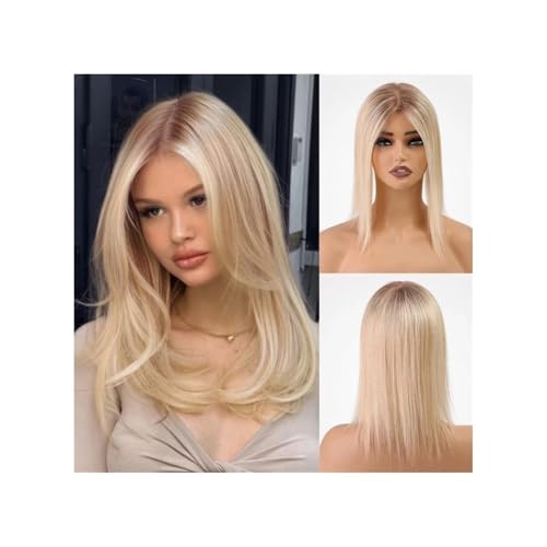 14 Zoll Haarteile for Frauen, Echthaar, ohne Pony, 4x5 Zoll Basis for Frauen mit dünner werdendem Haar Fügt Haarvolumen hinzu(Ombre blonde) von YUHANXINHESHE