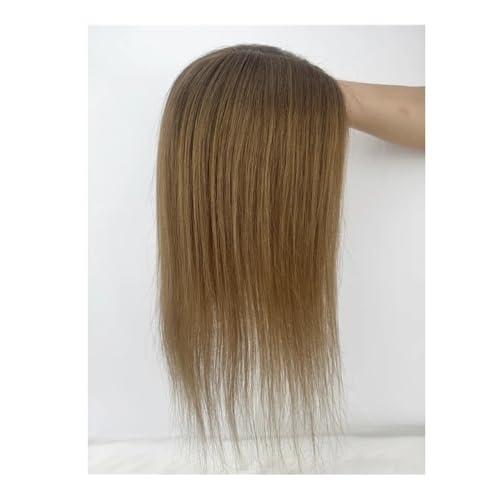 14 zoll Braun Ombre Frauen Topper Haut Basis Toupet 9x14 cm Clip In Menschliches Haar Topper Seide Bas PU Um Fügt Haarvolumen hinzu von YUHANXINHESHE
