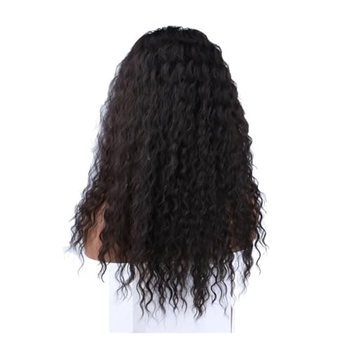16 Zoll lockige synthetische Lace-Front-Perücke mit lockigen, gewellten Perücken for den täglichen Partygebrauch von Frauen Fügt Haarvolumen hinzu(Dark brown) von YUHANXINHESHE