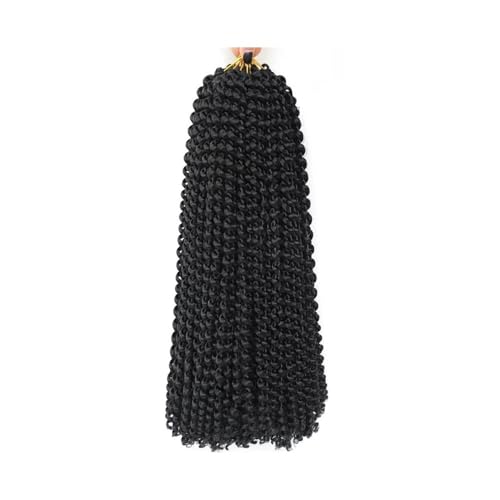 18 Zoll 1 Packung Wasserwelle Häkelhaar for schwarze Frauen Flechthaar Lange böhmische synthetische Haarverlängerung Easy Installation and Removal(1b Color) von YUHANXINHESHE