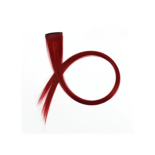 2 Stück Haarteile for Aufhängen, Ohrfärben, Haarverlängerungen, Farbstreifen, ein Clip, lange Haarverlängerungen for den täglichen Gebrauch von Frauen Easy Installation and Removal(Burgundy) von YUHANXINHESHE