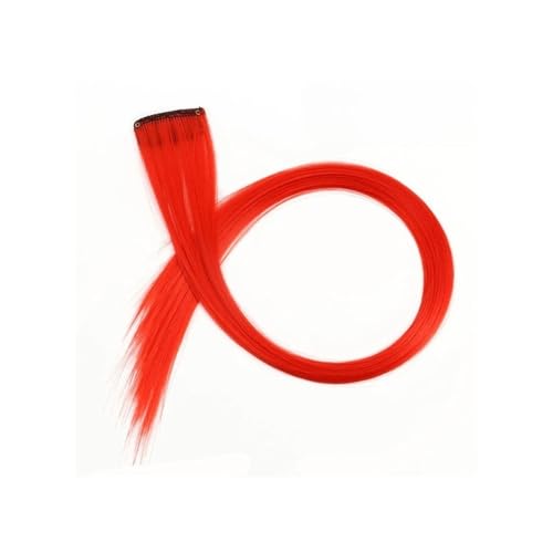 2 Stück Haarteile for Aufhängen, Ohrfärben, Haarverlängerungen, Farbstreifen, ein Clip, lange Haarverlängerungen for den täglichen Gebrauch von Frauen Easy Installation and Removal(Chinese Red) von YUHANXINHESHE