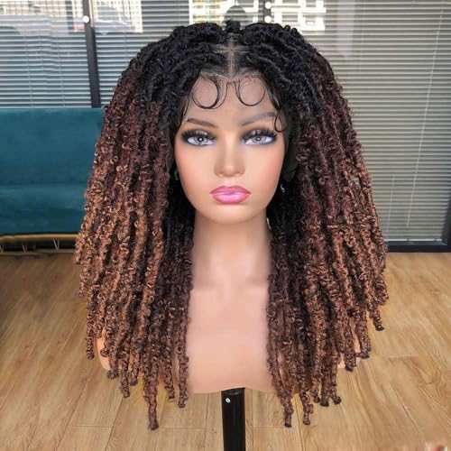20 inch Full Lace Braided Wigs for Women Crochet Hair Dreadlocks Faux Locs Wig Braids Extensions Synthetic Hair Fügt Haarvolumen hinzu(1B-33-30) von YUHANXINHESHE