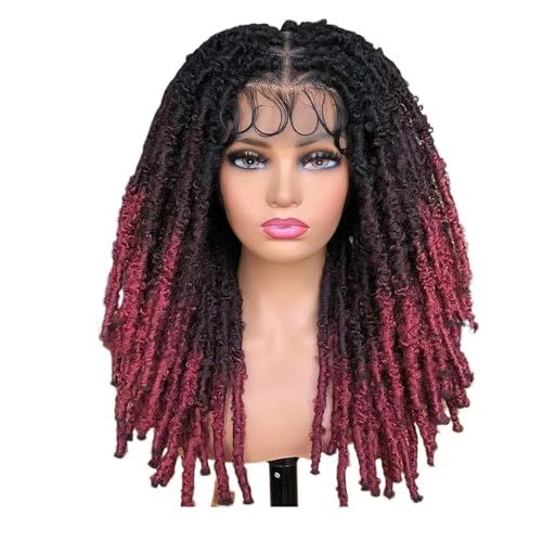 20 inch Full Lace Braided Wigs for Women Crochet Hair Dreadlocks Faux Locs Wig Braids Extensions Synthetic Hair Fügt Haarvolumen hinzu(1B-350RBUG) von YUHANXINHESHE