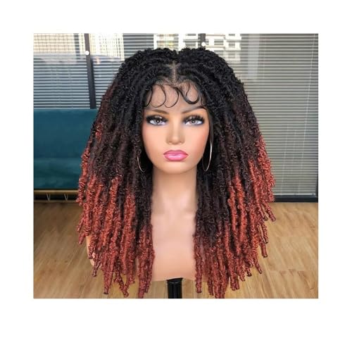 20 inch Full Lace Braided Wigs for Women Crochet Hair Dreadlocks Faux Locs Wig Braids Extensions Synthetic Hair Fügt Haarvolumen hinzu(1B-99J-350) von YUHANXINHESHE