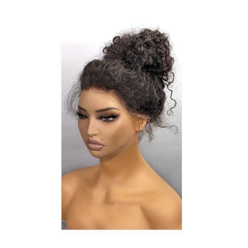 360 HD Lace Front Perücken, klebefreie, tief gewellte, lockige Echthaarperücke mit unsichtbarem Kordelzug, gewellte Perücken for schwarze Frauen, natürlicher Haaransatz Fügt Haarvolumen hinzu(36inch) von YUHANXINHESHE
