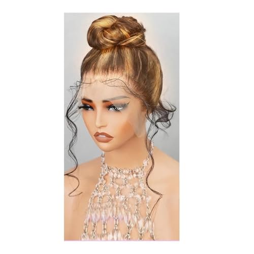 360 transparente Vollspitzen-Perücken aus Echthaar 4/27 farbige honigblonde Perücken for schwarze Frauen Fügt Haarvolumen hinzu(180%,36inch) von YUHANXINHESHE