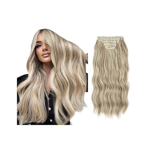 4 teile/satz Synthetische Lange Gewellte Clip In Haar Extensions 22 "Dicke Haarteil for Frauen Braun Blond Schwarz Natürliche Gefälschte Haar Easy Installation and Removal(Dirty Blonde) von YUHANXINHESHE