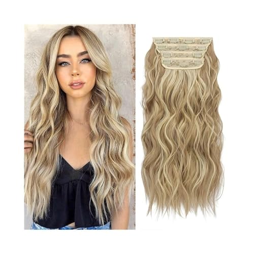 50,8 cm lange Wasserwellen-Clip-in-Haarverlängerungen, 4 Stück, natürlich aussehende synthetische Haarverlängerungen for Frauen, 180 g, gewellte, lockige Haarverlängerung mit 11 Clips Easy Installatio 50,8 cm lange Wasserwellen-Clip-in-Haarverlängerungen, 4 Stück, natürlich aussehende synthetische Haarverlängerungen for Frauen, 180 g, gewellte, lockige Haarverlängerung mit 11 Clips Easy Installatio von YUHANXINHESHE