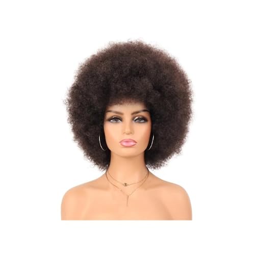 70s Afro Kinky Wig for Black Women, Large Bouncy and Soft Natural Looking Synthetic Wigs for Daily And Party Halloween Costume Use Fügt Haarvolumen hinzu(Brown) von YUHANXINHESHE