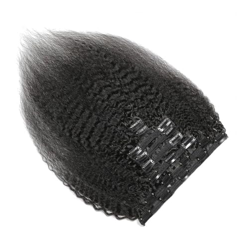 8-teiliges Clip-in-Haarverlängerungsset, brasilianisches Remy-Menschenhaar, Yaki-Haar, glatt, for schwarze Frauen, mit 18 Clips Easy Installation and Removal(12inch) von YUHANXINHESHE