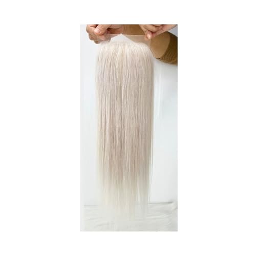 Aschblondes Echthaar-Toupet mit Seidenbasis und Spitzen-Haartupet for zusätzliches Volumen und Länge, natürlich aussehendes Haarteil for Frauen Fügt Haarvolumen hinzu(10 inch) von YUHANXINHESHE