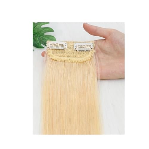 Clip-in-Haarverlängerungen aus echtem Menschenhaar, kurze Topper for Frauen mit dünner werdendem Haar, for mehr Haarvolumen Easy Installation and Removal(Blonde,25cm) von YUHANXINHESHE