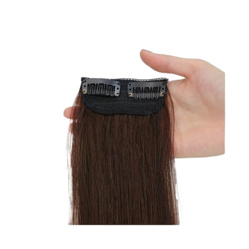 Clip-in-Haarverlängerungen aus echtem Menschenhaar, kurze Topper for Frauen mit dünner werdendem Haar, for mehr Haarvolumen Easy Installation and Removal(Dark brown,25cm) von YUHANXINHESHE