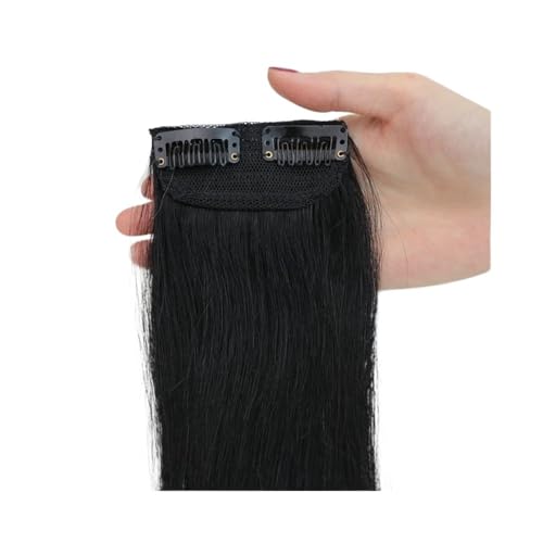 Clip-in-Haarverlängerungen aus echtem Menschenhaar, kurze Topper for Frauen mit dünner werdendem Haar, for mehr Haarvolumen Easy Installation and Removal(Jet black,20cm) von YUHANXINHESHE