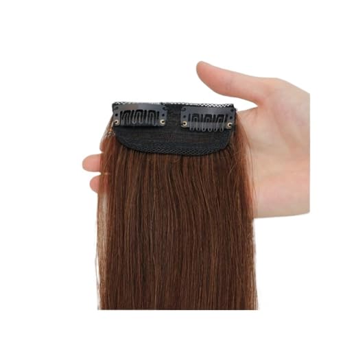 Clip-in-Haarverlängerungen aus echtem Menschenhaar, kurze Topper for Frauen mit dünner werdendem Haar, for mehr Haarvolumen Easy Installation and Removal(Medium Brown,25cm) von YUHANXINHESHE