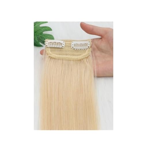 Clip-in-Haarverlängerungen aus echtem Menschenhaar, kurze Topper for Frauen mit dünner werdendem Haar, for mehr Haarvolumen Easy Installation and Removal(Platinum Blonde,30cm) von YUHANXINHESHE
