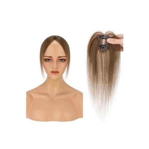 Clip-in-Pony mit Mittelscheitel, Echthaar-Topper, 360°-3D-Abdeckung, Haarteile for Frauen, französischer Pony for den täglichen Gebrauch Fügt Haarvolumen hinzu(Dark Brown) von YUHANXINHESHE