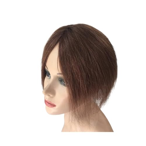Clips in Haar-Toppern, weiches Kopfgefühl, 10 Zoll, Echthaar-Topper for Frauen Fügt Haarvolumen hinzu(Brown) von YUHANXINHESHE
