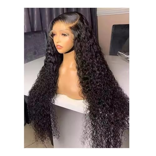Deep Wave 13x6 HD Lace Front Perücken Echthaar vorgezupft 200 Dichte klebefreie Perücken for Frauen Fügt Haarvolumen hinzu(40inch) von YUHANXINHESHE