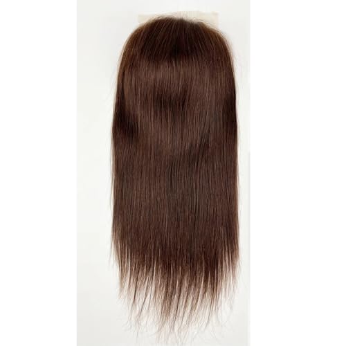 Echthaar-Teile for Frauen, 5 x 5 Zoll Schweizer Spitzenbasis, mittlere Dichte, volle Deckkraft, Befestigung mit Clips Fügt Haarvolumen hinzu(Medium Brown,10 inch) von YUHANXINHESHE
