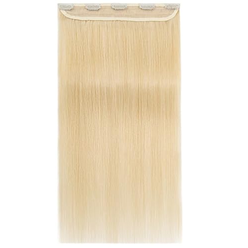 Einteilige Haarverlängerungen, 3/4-Vollkopf-Clip-on-Remy-Haarverlängerung for Frauen, for mehr Haarvolumen Easy Installation and Removal(Bleach Blonde,20inch) von YUHANXINHESHE