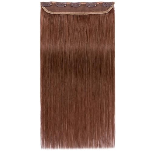 Einteilige Haarverlängerungen, 3/4-Vollkopf-Clip-on-Remy-Haarverlängerung for Frauen, for mehr Haarvolumen Easy Installation and Removal(Copper Red,10inch) von YUHANXINHESHE