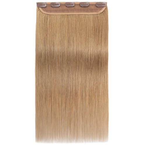 Einteilige Haarverlängerungen, 3/4-Vollkopf-Clip-on-Remy-Haarverlängerung for Frauen, for mehr Haarvolumen Easy Installation and Removal(Dark blonde,22inch) von YUHANXINHESHE