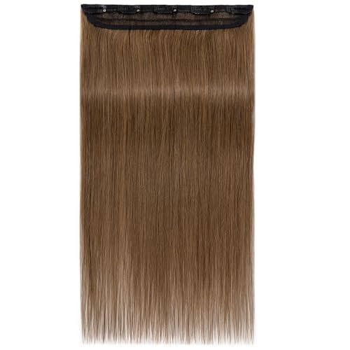 Einteilige Haarverlängerungen, 3/4-Vollkopf-Clip-on-Remy-Haarverlängerung for Frauen, for mehr Haarvolumen Easy Installation and Removal(Light Brown,14inch) von YUHANXINHESHE