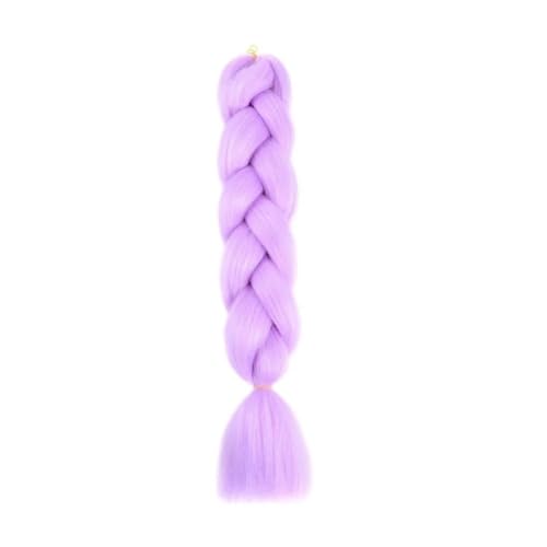 Flechthaarverlängerungen for Frauen, 2 Packungen, 100 g/Packung, 24 Zoll, temperaturbeständiges synthetisches Flechthaar for gedrehte Häkelzöpfe Easy Installation and Removal(Light Purple) von YUHANXINHESHE