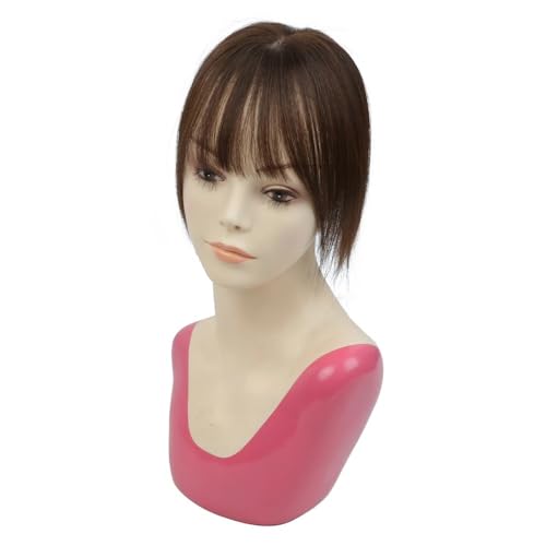 Haarteile for Frauen, Echthaar, 360°-3D-Abdeckung, Haarteile mit dünnem Pony for Frauen mit dünner werdendem Haar, 5 cm x 9 cm Fügt Haarvolumen hinzu(20cm,Dark brown) von YUHANXINHESHE