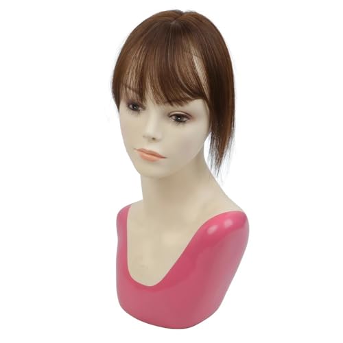 Haarteile for Frauen, Echthaar, 360°-3D-Abdeckung, Haarteile mit dünnem Pony for Frauen mit dünner werdendem Haar, 5 cm x 9 cm Fügt Haarvolumen hinzu(30cm,Medium Brown) von YUHANXINHESHE