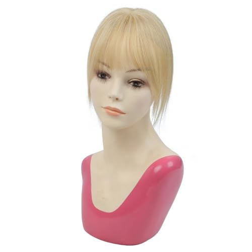 Haarteile for Frauen, Echthaar, 360°-3D-Abdeckung, Haarteile mit dünnem Pony for Frauen mit dünner werdendem Haar, 5 cm x 9 cm Fügt Haarvolumen hinzu(35 cm,Dark blonde) von YUHANXINHESHE