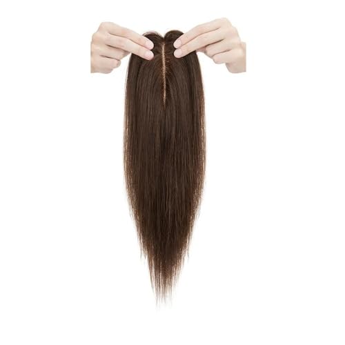 Hair Toppers for Women Real Human Hair for Thinning, 2”x6”Silk Base, Clip-in Volume Enhancer, Natural-Looking, No Glue, Breathable Fügt Haarvolumen hinzu(12inch,Dark brown) von YUHANXINHESHE