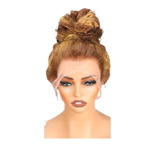Highlight Ombre Deep Wave 360 HD Lace Front Wigs, Human Hair Pre Plucked Glueless Wigs Water Wave Honey Blonde Curly Lace Frontal Wigs For Women Fügt Haarvolumen hinzu(32inch) von YUHANXINHESHE