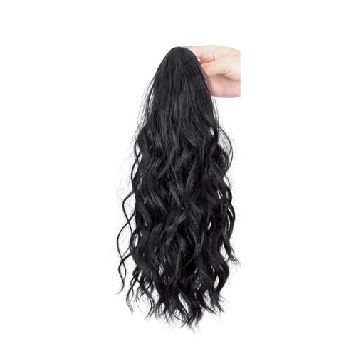 Ponytail Extension 14" Ponytail Extension, Short Claw Clip on Fake Pony Tails Soft Wavy Curly in Hair Extensions Synthetic Hairpiece for Women Daily Party(1B) von YUHANXINHESHE