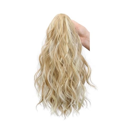 Ponytail Extension 14" Ponytail Extension, Short Claw Clip on Fake Pony Tails Soft Wavy Curly in Hair Extensions Synthetic Hairpiece for Women Daily Party(Light blonde) von YUHANXINHESHE