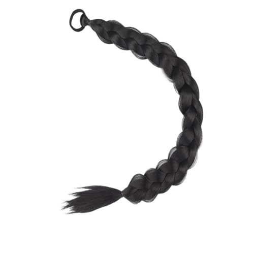 Ponytail Extension 2 Stück geflochtene Pferdeschwanz-Extensions mit Haargummis, weiche synthetische Haarteile for Frauen und Mädchen, for den täglichen Gebrauch, 61 cm(1) von YUHANXINHESHE