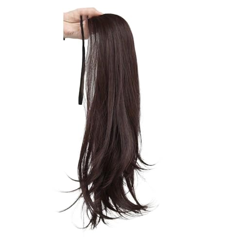 Ponytail Extension Drawstring Ponytail Extension for Women 12-20 Inch Long Dark Brown Wavy Layered Pony Tails Hair Synthetic Clip in Ponytail Hairpiece for Women(Dark Brown,20inches) von YUHANXINHESHE