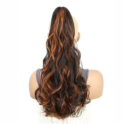 Ponytail Extension Hair Extensions Ponytail Extension Claw Clip Wavy 20" Long Synthetic Pony Tail for Adults Women Curly Ponytails Fluffy Clips in Hairpieces Daily Use(2H30) von YUHANXINHESHE