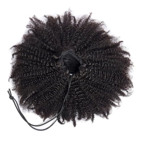Ponytail Extension Kinky Curly Human Hair Drawstring Ponytail For Black Women Brazilian Virgin Kinkys Clip In Extension Pieces Natural (8-26 Inch)(16inches) von YUHANXINHESHE