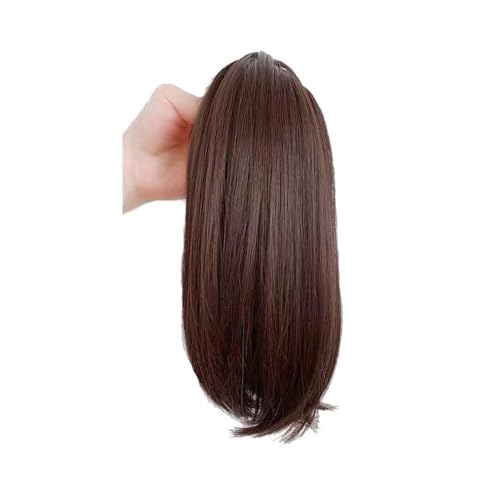 Ponytail Extension Ponytail Extension, 10" Short Claw Clip in Pony Tails Hair Extensions Curly Wavy Synthetic Drawstring Ponytail Hair pieces for Women Girls(Dark Brown) von YUHANXINHESHE