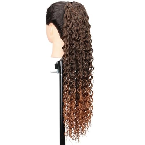 Ponytail Extension Ponytail Extension,Curly Drawstring Ponytail Extension for Black Women Synthetic Clip in Long Wavy 22 Inch Fake Ponytail Hairpieces for Daily Use(1B30) von YUHANXINHESHE