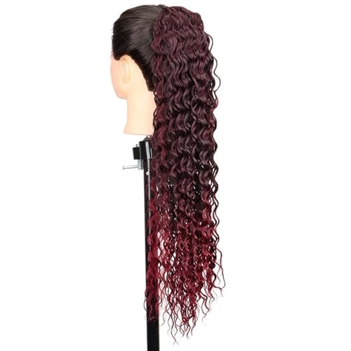 Ponytail Extension Ponytail Extension,Curly Drawstring Ponytail Extension for Black Women Synthetic Clip in Long Wavy 22 Inch Fake Ponytail Hairpieces for Daily Use(1Bbug) von YUHANXINHESHE