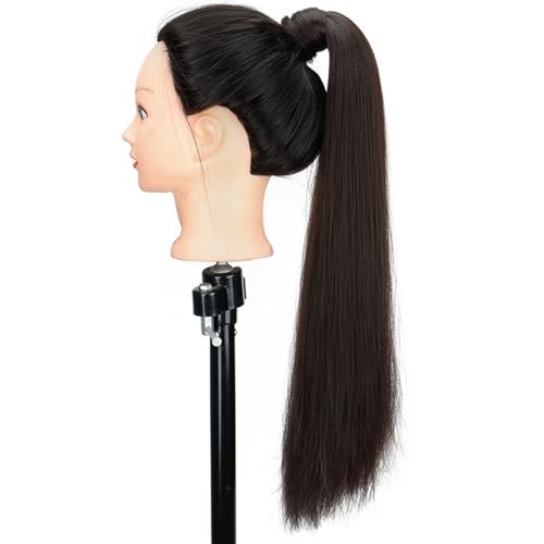 Ponytail Extension Ponytail Extension Warp Around Pony Tail with Hair Tie 22 inch Long Synthetic Yaki Straight Braiding DIY Braided for Women Girls Daily Party Cosplay(4) von YUHANXINHESHE