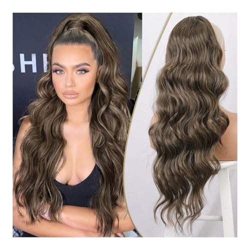 Ponytail Extension Synthetische Pferdeschwanz-Extensions for Frauen, lang, gewellt, flauschig, synthetisches Pferdeschwanz-Haarteil, natürlich, weich, for den täglichen Gebrauch(Dark grey) von YUHANXINHESHE
