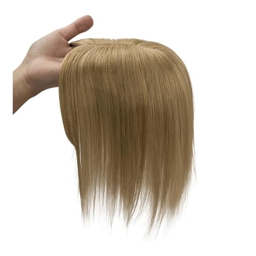 Remy-Echthaarteile for Frauen, 7 x 11 cm, handgebundene Haarteile mit Schweizer Spitzenbasis, 10 Zoll Fügt Haarvolumen hinzu(Dark blonde) von YUHANXINHESHE